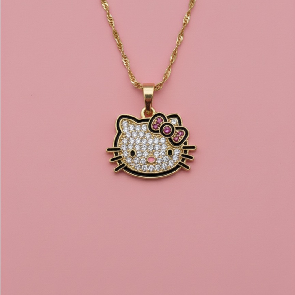 Sanrio Gold and Pink Hello Kitty Necklace